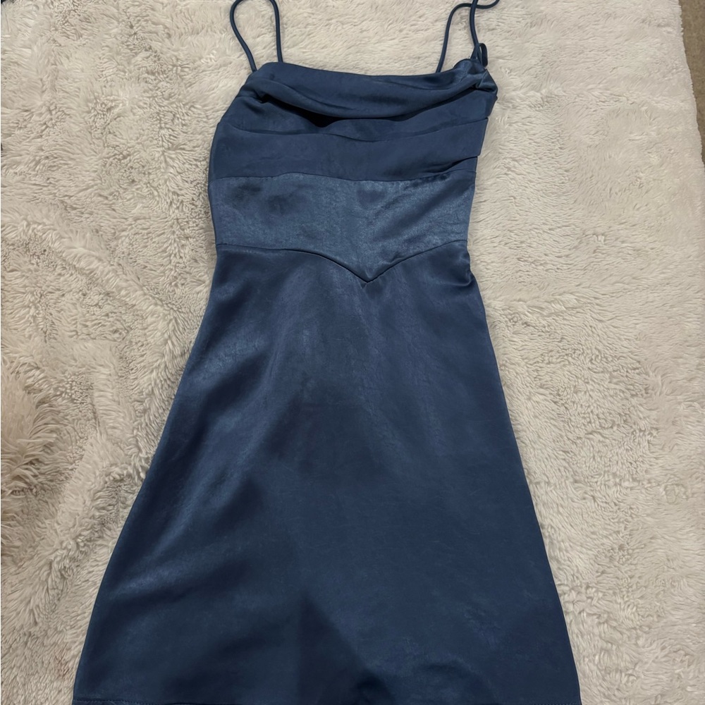Altard state Elegant Blue Satin Dress